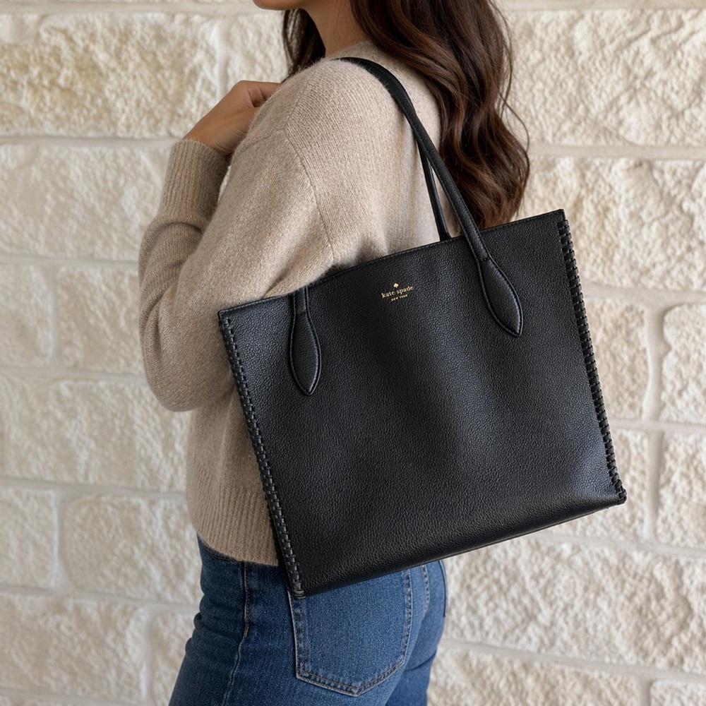 Kate Spade New York Black Pebbled Leather Tote